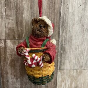 2003‎ Christmas Ornament Boyds Bear Longaberger Basket Holiday Decor
